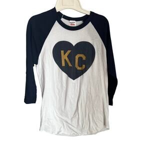 Charlie Hustle KC Heart Baseball T-Shirt Size Small